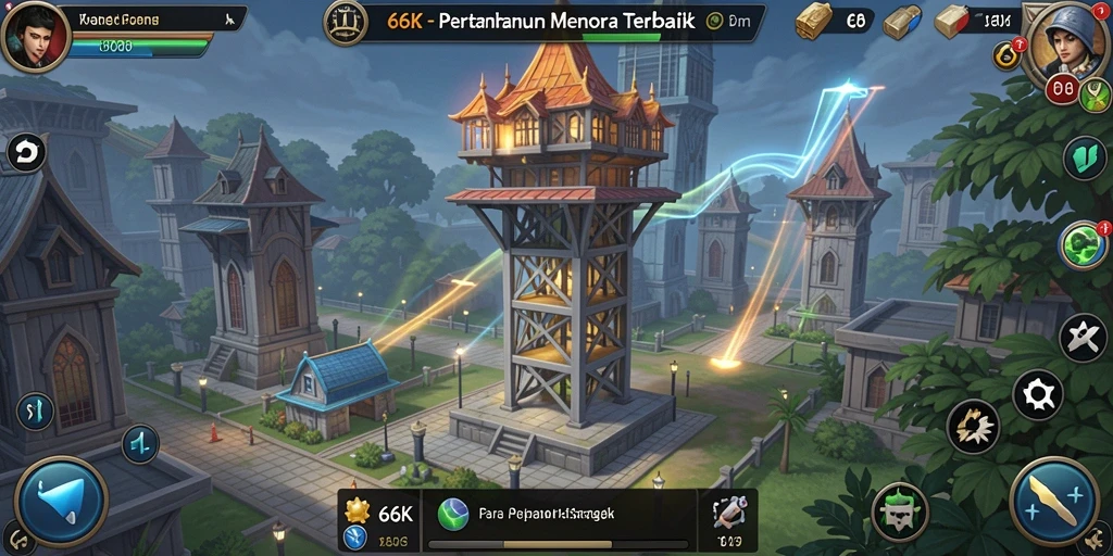 Gameplay menara pertahanan yang mendebarkan dengan strategi yang mendalam.
