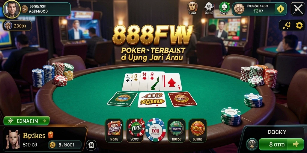Screenshot gameplay 888FW menampilkan aksi seru permainan Poker.