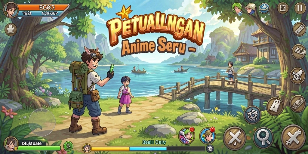 Tangkapan layar gameplay 8G8G yang menampilkan karakter anime beraksi.