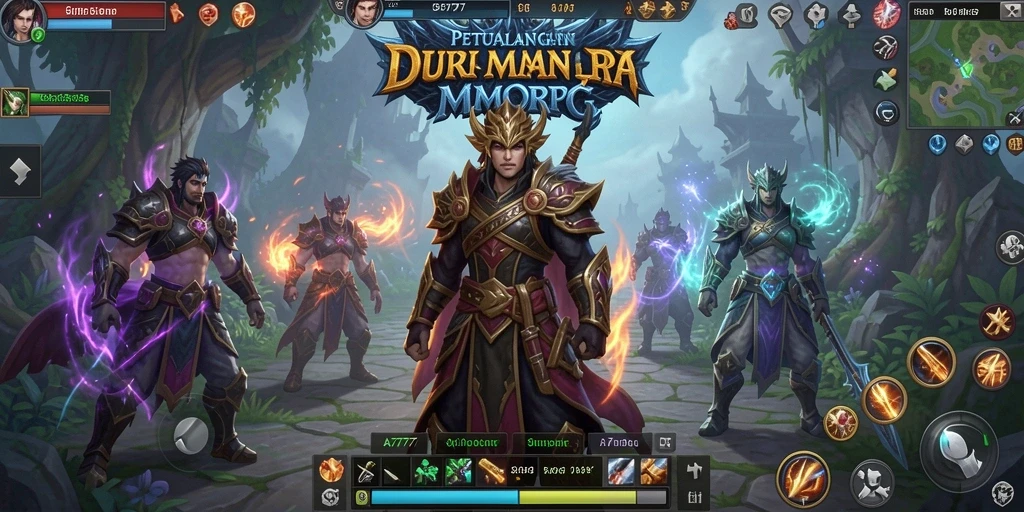 Tangkapan layar menunjukkan aksi seru dalam MMORPG A7777.