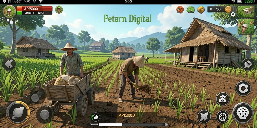 Gameplay seru API5000 dengan berbagai tanaman dan hewan.