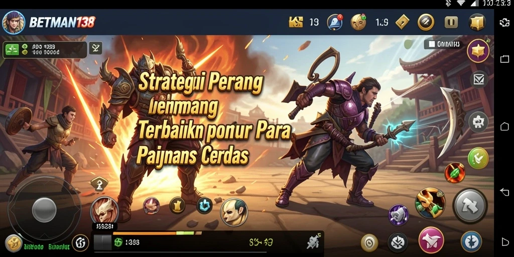 Tampilan gameplay BETMAN138 menunjukkan pertempuran strategi yang intens.