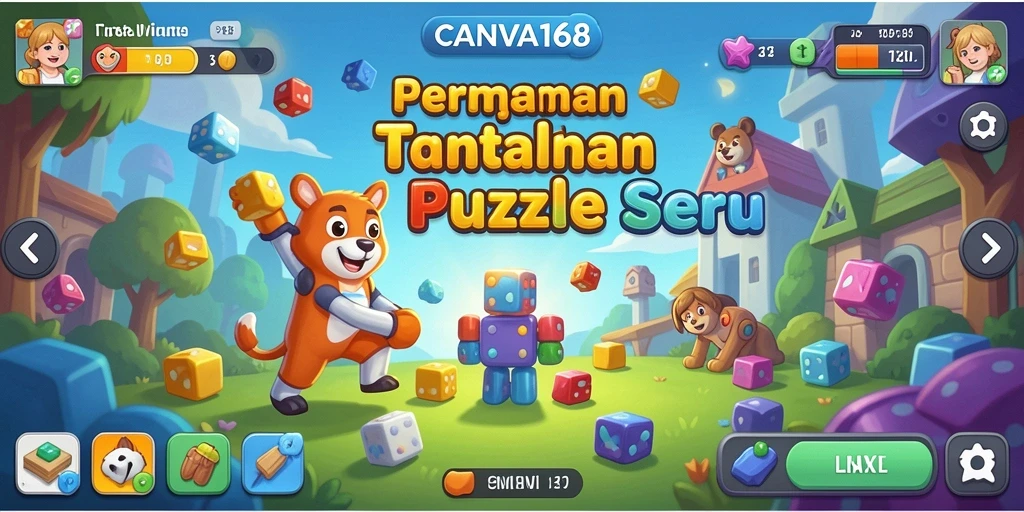 Screenshot gameplay <strong>CANVA168</strong> menunjukkan tantangan puzzle yang menarik.