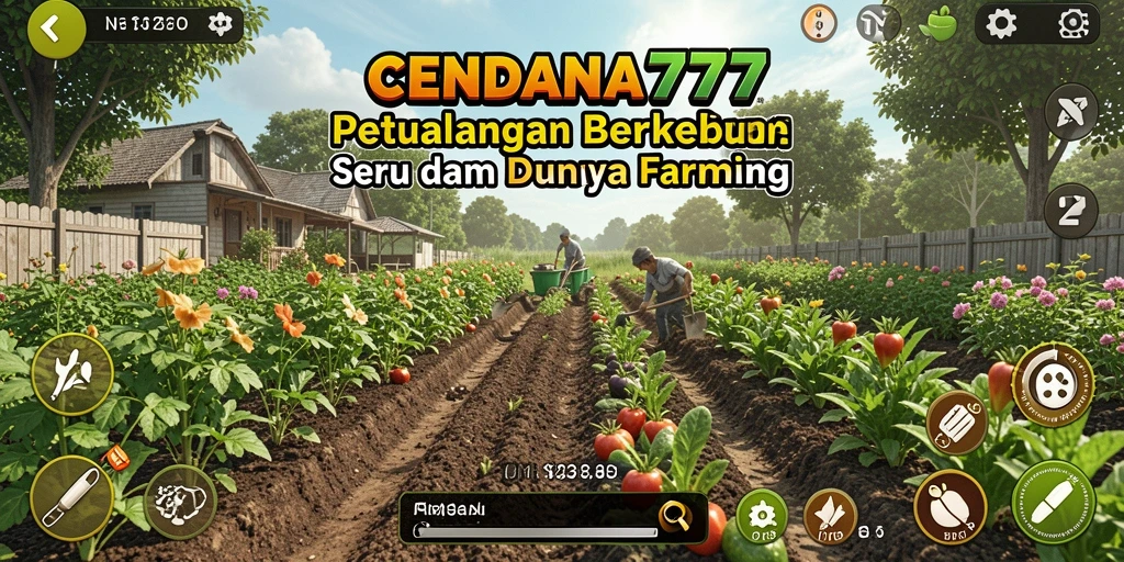 Tampilan gameplay seru CENDANA777 dengan pertanian yang menarik.