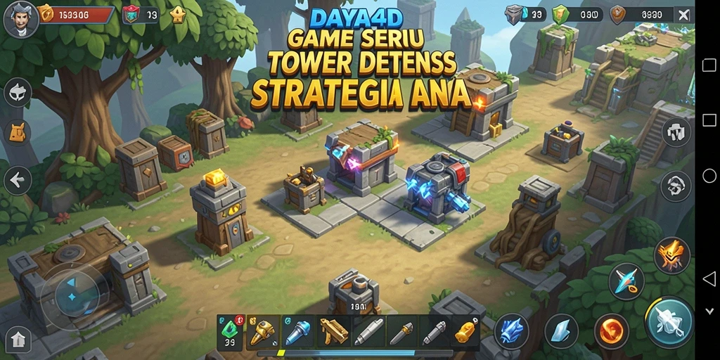Tampilan gameplay menakjubkan dari game Tower Defense DAYA4D.
