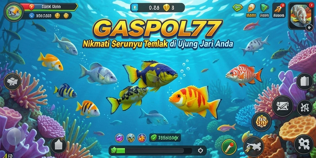 Tampilan gameplay seru dari GASPOL77 yang menembak ikan.