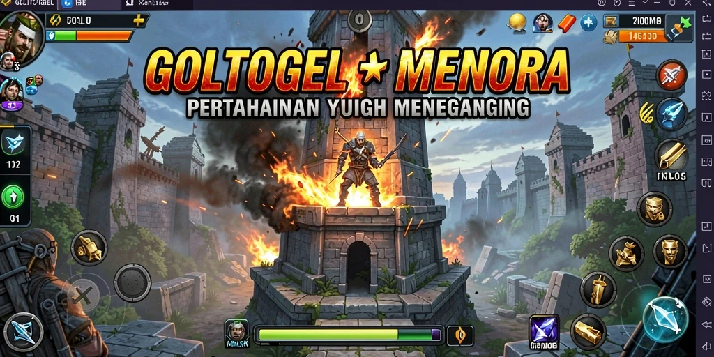 Tampilan gameplay menegangkan dari GOLTOGEL dalam aksi Tower Defense.