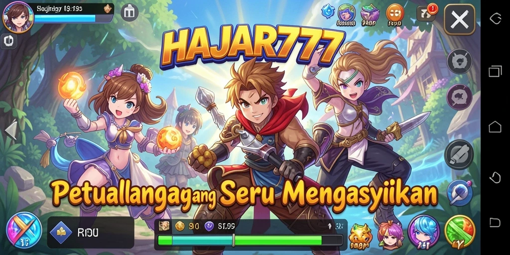Screenshot gameplay HAJAR777 yang menunjukkan aksi seru para karakter Anime.