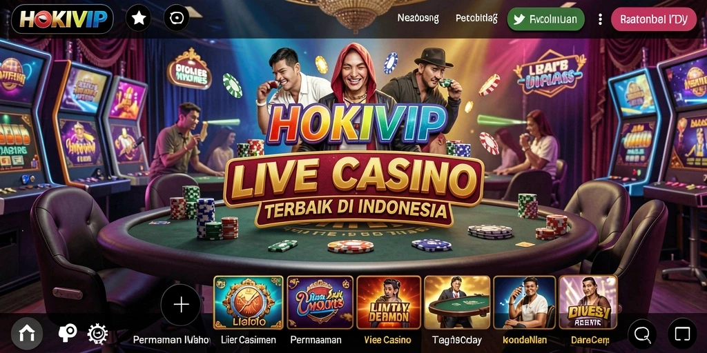 Tampilan menarik gameplay HOKIVIP dalam Live Casino.