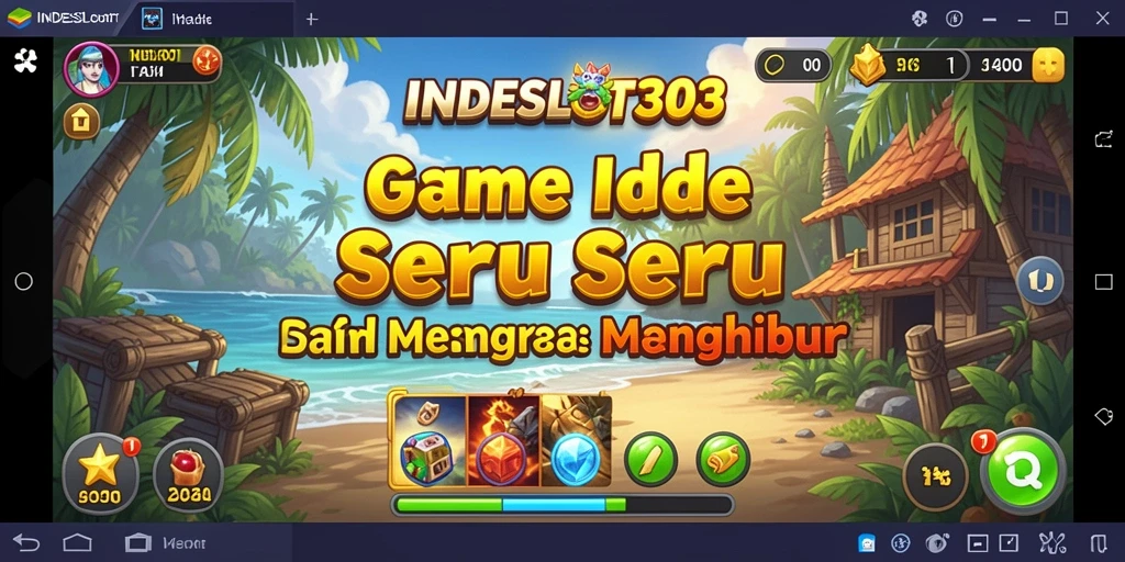 Screenshot gameplay INDESLOT303 menampilkan karakter yang sedang mengumpulkan sumber daya secara otomatis.