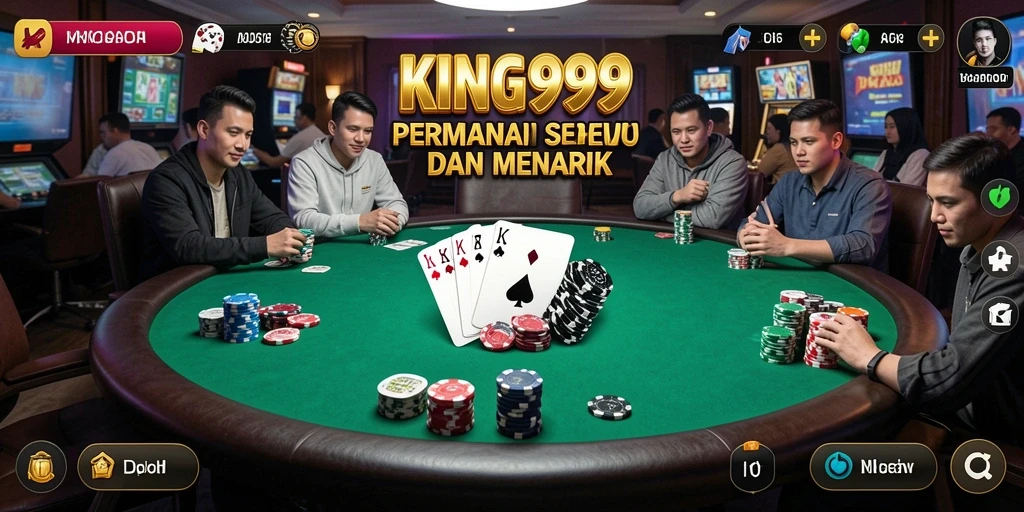 Tampilan gameplay menarik saat bermain Poker di KING999.