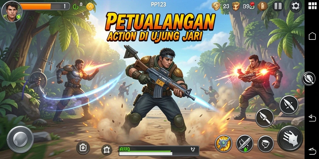 Tampilan gameplay PP123 menghadirkan aksi yang mendebarkan dan grafis menakjubkan.