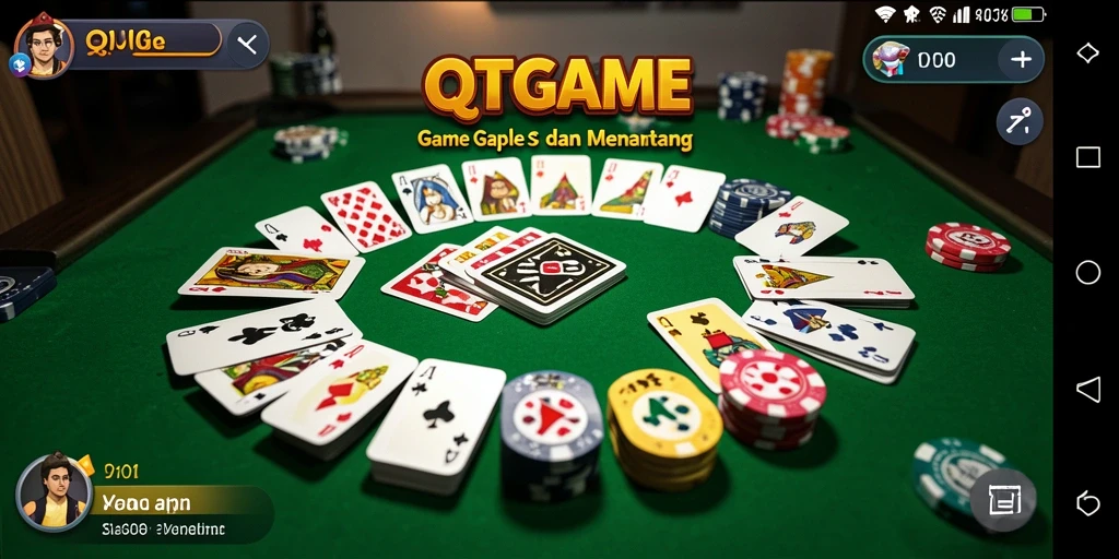 Tampilan gameplay QTGAME yang menarik saat bermain Gaple.