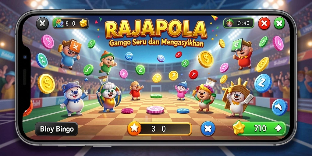 Tampilan gameplay seru di RAJAPOLA dengan aksi Bingo yang cepat.