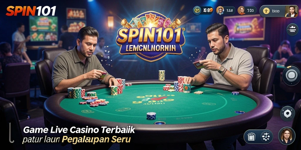 Tampilan gameplay Live Casino dengan dealer profesional di SPIN101.