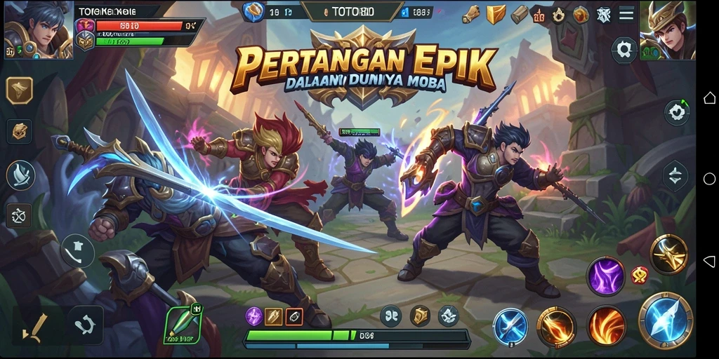 Screenshot TOTO80 menampilkan momen seru di medan perang MOBA.